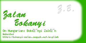 zalan bokanyi business card